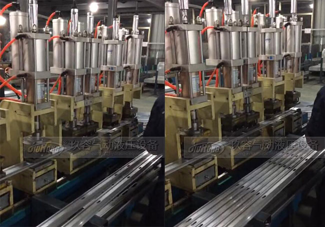 JRB力行程可調(diào)增壓缸在鋁型材沖孔中的應用